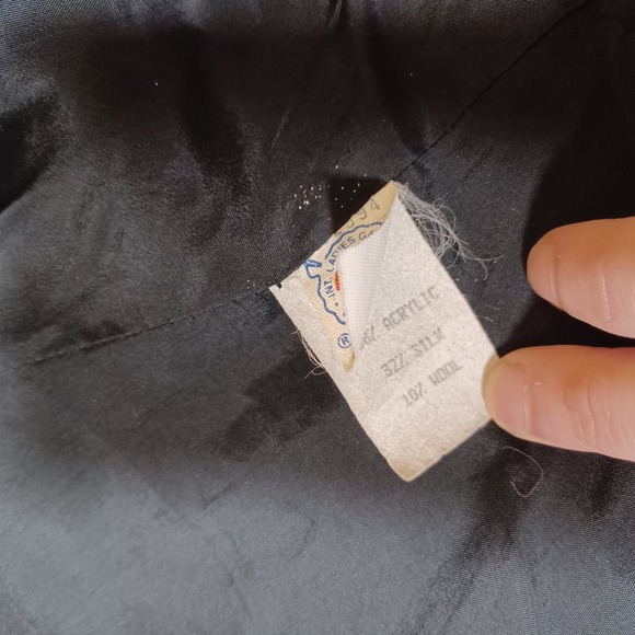 Anne Klein ILGWU Vintage Buffalo Plaid Shoulder Pads Wool Silk Blazer 10 Petite - Picture 10 of 10